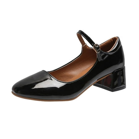 Middle Heels for Women Women s Spring Literary Retro Medium Heel Thick Heel High Heel Patent Leather Shallow Mouth Casual Shoes PU heeled sandals Black
Middle Heels for Women Women s Spring Literary Retro Medium Heel Thick Heel High Heel Patent Leather Shallow Mouth Casual Shoes PU heeled sandals Black