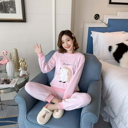 Autumn Winter Warm Flannel Women Pyjamas Sets Thick Coral Velvet Long Sleeve Cartoon Sleepwear Thin Flannel Pajamas Set
Autumn Winter Warm Flannel Women Pyjamas Sets Thick Coral Velvet Long Sleeve Cartoon Sleepwear Thin Flannel Pajamas Set