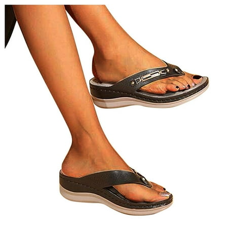 qucoqpe Women s Sandals Comfortable Soft Leather Flip Flops with Arch Support,Summer Casual Punk Style Wedge Sandals Shoes
qucoqpe Women s Sandals Comfortable Soft Leather Flip Flops with Arch Support,Summer Casual Punk Style Wedge Sandals Shoes