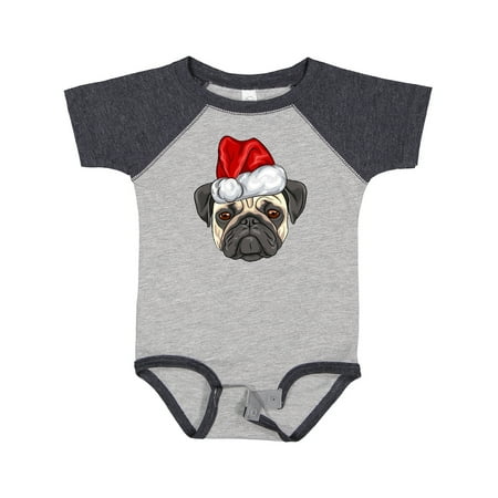 Inktastic Christmas Pug Dog Santa Gift Baby Boy or Baby Girl Bodysuit