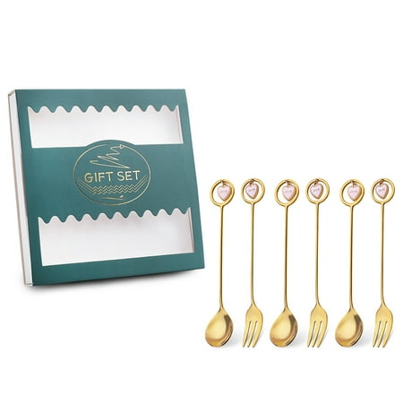 

for Creative Stainless Steel Coffee Spoon Teaspoon Dessert Snack Scoop Ice Cream Mini Spoons Tableware Coffee Scoops 6 P