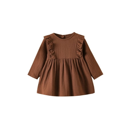 Toddler Baby Girl Long Sleeve Cotton Linen Dress Solid Crewneck Casual Dresses Kids Autumn Playwear Dress
Toddler Baby Girl Long Sleeve Cotton Linen Dress Solid Crewneck Casual Dresses Kids Autumn Playwear Dress