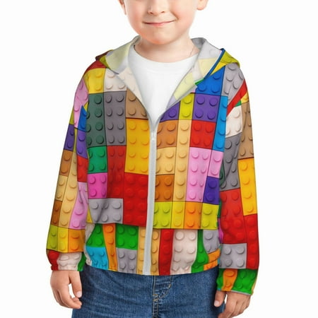 Sun Hoodie for Kids Colorful Plastic Blocks Pattern Long Sleeve Swim Fishing Shirts Sun Protection Zip Up Jacket Clothing Athletic Hoodie
Sun Hoodie for Kids Colorful Plastic Blocks Pattern Long Sleeve Swim Fishing Shirts Sun Protection Zip Up Jacket Clothing Athletic Hoodie