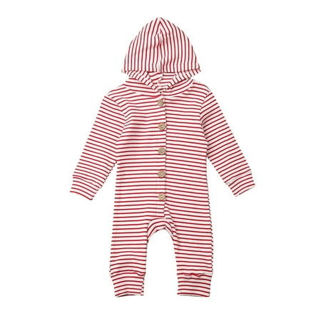 Newborn Baby Boys Girls Hooded Romper Striped Autumn Cotton Jumpsuit Long Sleeve Buttons Jumpsuit
Newborn Baby Boys Girls Hooded Romper Striped Autumn Cotton Jumpsuit Long Sleeve Buttons Jumpsuit