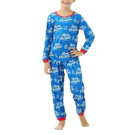Liliz Christmas Family Matching Pajamas Letters Print Tops with Pants