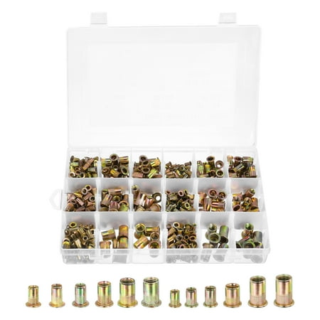 520 Pack Rivet Nuts #6-32 #8-32 #10-24 1/4-20 5/16-18 3/8-16 M3 M4 M5 M6 M8 M10
520 Pack Rivet Nuts #6-32 #8-32 #10-24 1/4-20 5/16-18 3/8-16 M3 M4 M5 M6 M8 M10