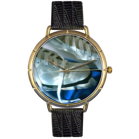 Whimsical Watches Kids P0110030 Classic Quarter Horse Black Leather And Goldtone Photo Watch