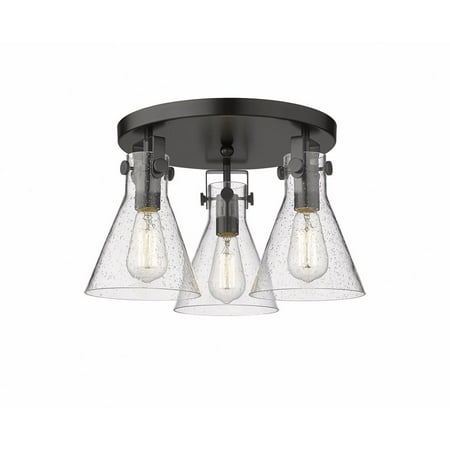 Innovations Lighting - Newton Cone - 3 Light Flush Mount In Industrial