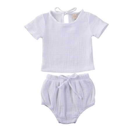 Canrulo Newborn Baby Boy Summer Outfits Soild Short Sleeve Tops T shirt Bloomer Shorts 2Pcs Infant Clothes White 18-24 Months
Canrulo Newborn Baby Boy Summer Outfits Soild Short Sleeve Tops T shirt Bloomer Shorts 2Pcs Infant Clothes White 18-24 Months