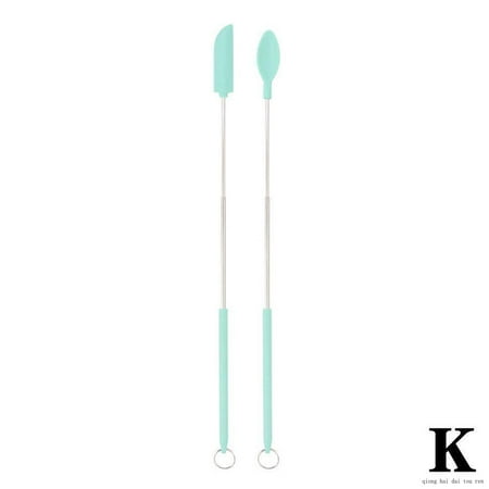 Mini Silicone Telescopic Spatula Makeup Spatula Soft Jar Cake Cream Scrapers NEW
