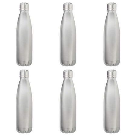 6 Cosmo Cola Shaped Water Bottles Set 25 oz. - Spill Proof Double Wall BPA Free - Silver
6 Cosmo Cola Shaped Water Bottles Set 25 oz. - Spill Proof Double Wall BPA Free - Silver