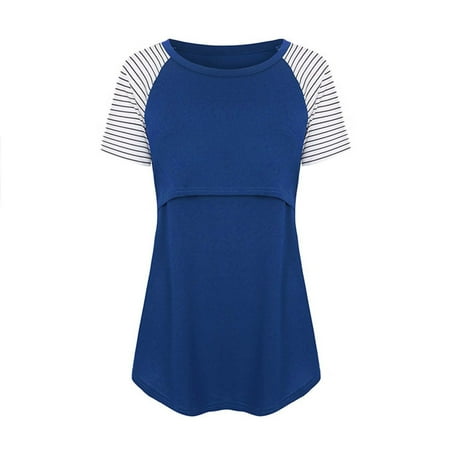 Maternity Summer Short Sleeve Breastfeeding Clothes Fashion Versatile Striped Patchwork Sleeves Round Neck T-shirt Casual Loose Pregnant Women s Nursing Top
Maternity Summer Short Sleeve Breastfeeding Clothes Fashion Versatile Striped Patchwork Sleeves Round Neck T-shirt Casual Loose Pregnant Women s Nursing Top