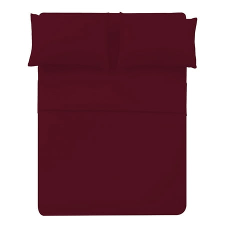The Great American Store 600 TC 100% Cotton Solid Fitted Sheet(With 21" Extra Deep Pocket) - Queen (Burgundy)