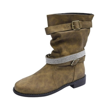 QYZEU Fall Boots Women Knee High Wide Calf Winter Boots for Women Size 10 Ladies Fashion Solid Color Leather Rhinestone Belt Buckle Thick Heel Medium Boots
QYZEU Fall Boots Women Knee High Wide Calf Winter Boots for Women Size 10 Ladies Fashion Solid Color Leather Rhinestone Belt Buckle Thick Heel Medium Boots