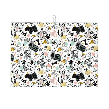 Dish Drying Mat Puppy print C Absorbent Microfiber Kitchen Mat Heat Resistant Drying Mat Kitchen Counter for Dishes Utensils Pots Pans Drainer Mats 18x24in
Dish Drying Mat Puppy print C Absorbent Microfiber Kitchen Mat Heat Resistant Drying Mat Kitchen Counter for Dishes Utensils Pots Pans Drainer Mats 18x24in