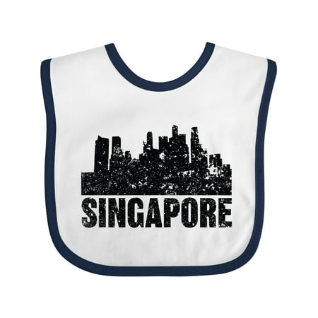 Inktastic Singapore City Skyline with Grunge Gift Baby Boy or Baby Girl Bib