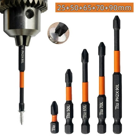 5Pcs Ph2 Impact Screwdriver Bit Magnetic Alloy Steel Cross Screwdriver 25-90Mm
5Pcs Ph2 Impact Screwdriver Bit Magnetic Alloy Steel Cross Screwdriver 25-90Mm