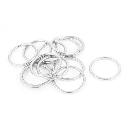 12pcs 3.8cm Inner Dia Silver Tone Metal Handbag Bag Link Belt O Ring Loop Buckle