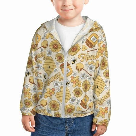 Sun Hoodie for Kids Honey Honeycomb Long Sleeve Swim Fishing Shirts Sun Protection Zip Up Jacket Clothing Athletic Hoodie
Sun Hoodie for Kids Honey Honeycomb Long Sleeve Swim Fishing Shirts Sun Protection Zip Up Jacket Clothing Athletic Hoodie