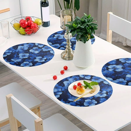 Round Grid Placemat One Sizex1 Round Placemat PVC Plate Mat,15.4 Inch Non-Slip and Heat Resistant Table Placemat Dining Room Placemat Blue Flower1
Round Grid Placemat One Sizex1 Round Placemat PVC Plate Mat,15.4 Inch Non-Slip and Heat Resistant Table Placemat Dining Room Placemat Blue Flower1