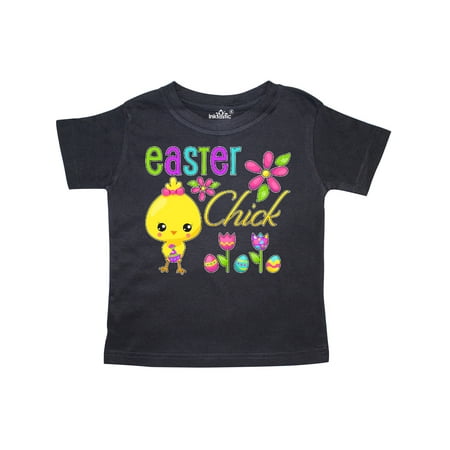 Inktastic Easter Chick with eggs and flowers Gift Toddler Toddler Girl T-Shirt