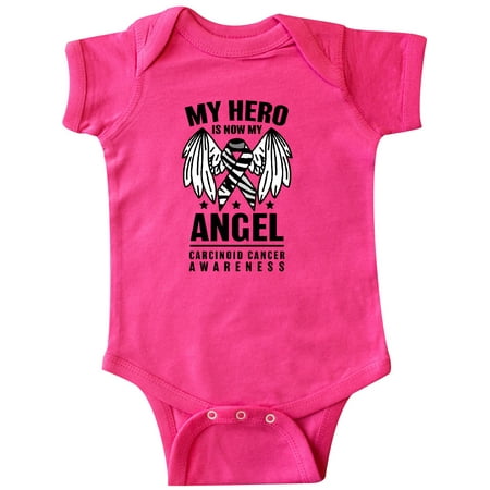 Inktastic My Hero is Now My Angel Carcinoid Cancer Awareness Gift Baby Boy or Baby Girl Bodysuit