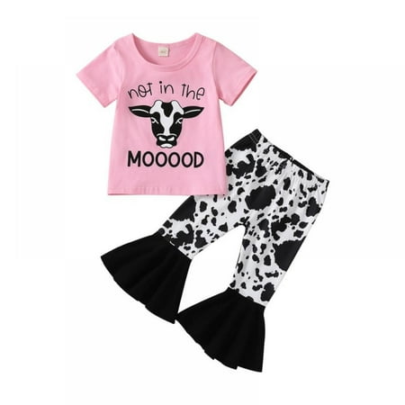 URMAGIC Western Baby Girl Clothes Letters Print Short Sleeve Romper/T-Shirt Tops Cow Print Flared Pants Set Bell Bottom Outfit 0-5 Years
URMAGIC Western Baby Girl Clothes Letters Print Short Sleeve Romper/T-Shirt Tops Cow Print Flared Pants Set Bell Bottom Outfit 0-5 Years