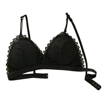 Qcmgmg Wireless Bra for Women Lace V Neck Solid Triangle Cup Female Bralette Black One Size
Qcmgmg Wireless Bra for Women Lace V Neck Solid Triangle Cup Female Bralette Black One Size