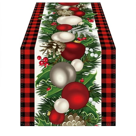 Linen Red and Black Check Plaid Christmas Table Runner 72 Inches Long Seasonal Winter Christmas Table Decoration
Linen Red and Black Check Plaid Christmas Table Runner 72 Inches Long Seasonal Winter Christmas Table Decoration