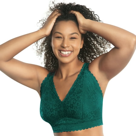 Adriana Wire-Free Lace Bralette - Emerald