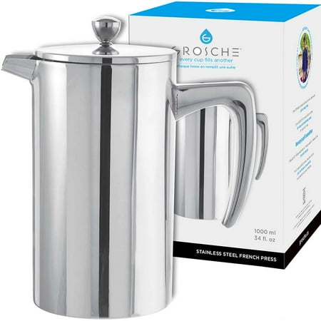 GROSCHE Dublin Double Walled Stainless Steel French Press 34 fl oz