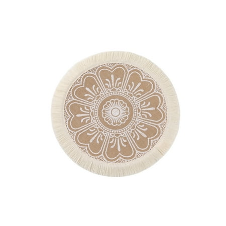 Gureui Round Tassel Placemat Anti-slip Heat Proof Table Cup Mat Home Decoration for Kitchen Dining Room Indoor Outdoor Daily Use
Gureui Round Tassel Placemat Anti-slip Heat Proof Table Cup Mat Home Decoration for Kitchen Dining Room Indoor Outdoor Daily Use