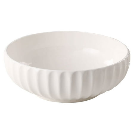 1pc Ceramic Food Basin Ceramic Soup Container Ceramic Cooking Utensil (White)