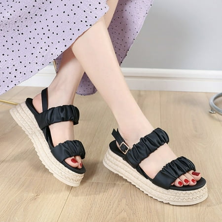 kpoplk Sandals Women Women s Wedge Sandals Open Toe Ankle Straps Platform High Heel Sandals Casual Summer Shoes(Black)
kpoplk Sandals Women Women s Wedge Sandals Open Toe Ankle Straps Platform High Heel Sandals Casual Summer Shoes(Black)