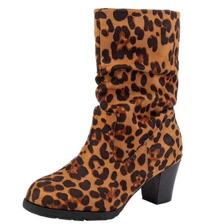 BELLZELY Wide Width Women Shoes Clearance Women s Plus-size Mid-heel Mid-leg Chunky Suede Leopard Print Sexy Boots
BELLZELY Wide Width Women Shoes Clearance Women s Plus-size Mid-heel Mid-leg Chunky Suede Leopard Print Sexy Boots