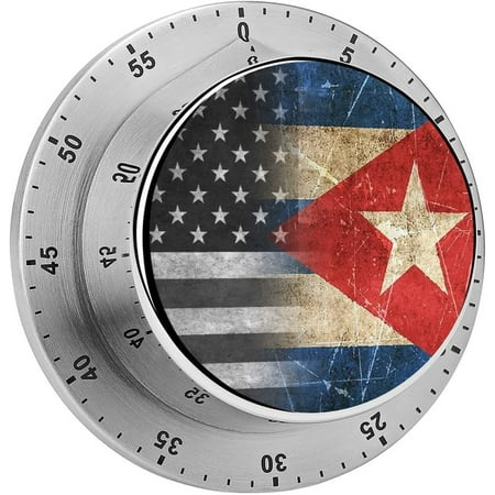 Vintage Black Ameriacn Cuban Flag 60-Minute Visual Countdown Timer with Magnetic Back Time Management Tool for Timeouts Kitchen Study Working
Vintage Black Ameriacn Cuban Flag 60-Minute Visual Countdown Timer with Magnetic Back Time Management Tool for Timeouts Kitchen Study Working