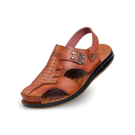 Zodanni Mens Slide Sandal Beach Sandals Slip On Casual Shoes Walking Shoe Driving Stitching Summer Brown 2# 7.5 
Zodanni Mens Slide Sandal Beach Sandals Slip On Casual Shoes Walking Shoe Driving Stitching Summer Brown 2# 7.5