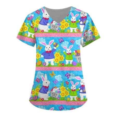 Mlqidk Easter Printed Scrub Tops for Women Breathable Easter Eggs Bunny Pattern V-Neck T-Shirts Tee Scrubs Top with Pockets
Mlqidk Easter Printed Scrub Tops for Women Breathable Easter Eggs Bunny Pattern V-Neck T-Shirts Tee Scrubs Top with Pockets