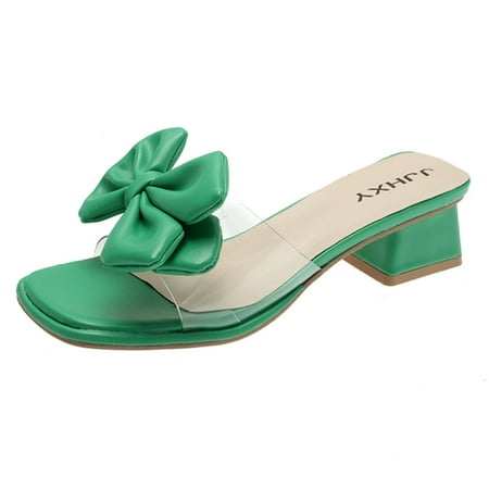 Yeleire Ladies Fashion Summer Leather Bow PVC Vamp Thick High Heel Sandals And Slippers
Yeleire Ladies Fashion Summer Leather Bow PVC Vamp Thick High Heel Sandals And Slippers