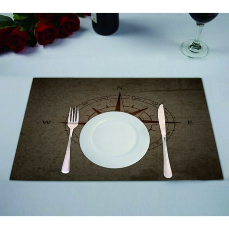 ABPHQTO Retro Navigation Symbol Placemat 12x18 Inch Set of 2 Table Placemats