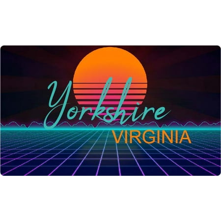 Yorkshire Virginia 4 X 2.25-Inch Fridge Magnet Retro Neon Design
