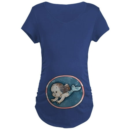CafePress - Mermaid Brunette Maternity Dark T Shirt - Maternity Dark T-Shirt