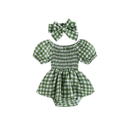Infant Baby Girls Romper Dress Dot Pattern Short Sleeve Clothes Jumpsuits Skirts Hem Bodysuits Headband Green 3-6 Months
Infant Baby Girls Romper Dress Dot Pattern Short Sleeve Clothes Jumpsuits Skirts Hem Bodysuits Headband Green 3-6 Months