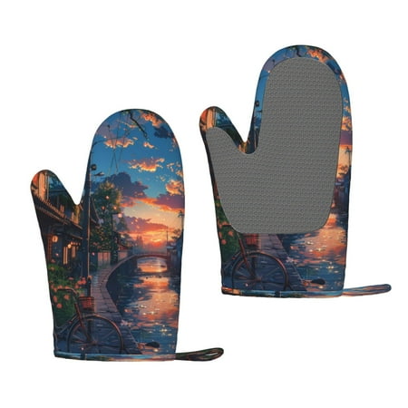Lafuoo Twilight Canal Reflection Pattern Silicone Anti-Scalding Gloves Hanging Rope Gloves are Suitable for Kitchen Utensils for Kitchen Baking Cooking Outdoor Barbecue
Lafuoo Twilight Canal Reflection Pattern Silicone Anti-Scalding Gloves Hanging Rope Gloves are Suitable for Kitchen Utensils for Kitchen Baking Cooking Outdoor Barbecue