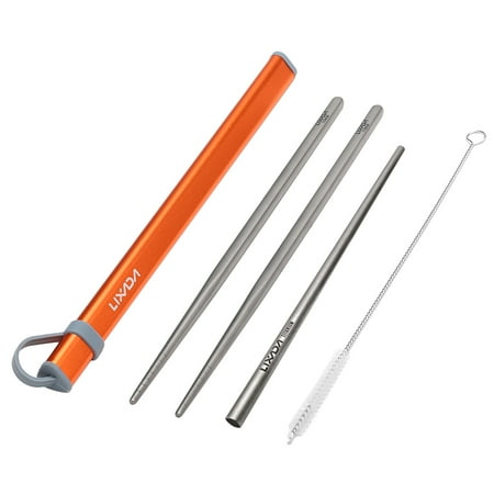 Lixada Camping Cutlery Set Titanium Chopsticks Drinking Straw Cleaning Brush with Aluminum Storage Tube Case for Outdoor Traveling
Lixada Camping Cutlery Set Titanium Chopsticks Drinking Straw Cleaning Brush with Aluminum Storage Tube Case for Outdoor Traveling