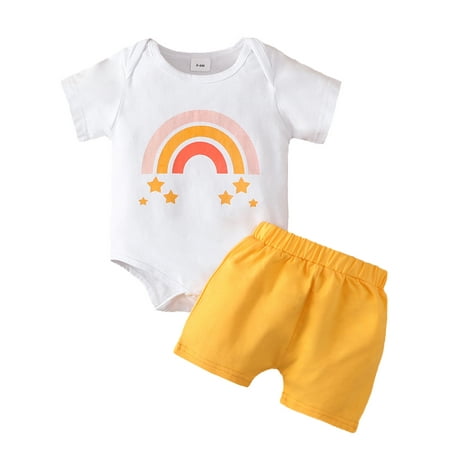 Calsunbaby Newborn Infant Baby Girls 2pcs Outfits Rainbow Stars Print Short Sleeve Romper Shorts Clothes Set 18-24 Months
Calsunbaby Newborn Infant Baby Girls 2pcs Outfits Rainbow Stars Print Short Sleeve Romper Shorts Clothes Set 18-24 Months