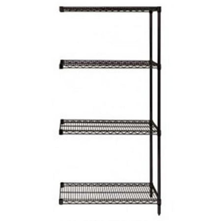 Quantum Storage AD54-1236BK 4-Shelf Black Wire Shelving Add-On Unit - 12 x 36 x 54 in.
Quantum Storage AD54-1236BK 4-Shelf Black Wire Shelving Add-On Unit - 12 x 36 x 54 in.
