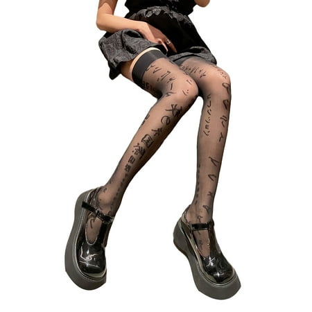 Womens Thigh-high Socks See-through Japanese Characters Stockings Cosplay Club Party Socks
Womens Thigh-high Socks See-through Japanese Characters Stockings Cosplay Club Party Socks