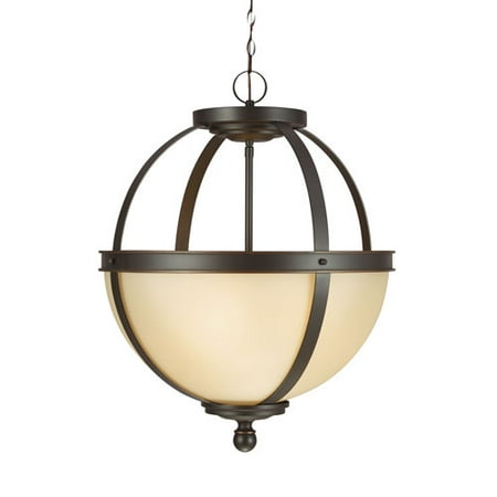 Sfera Autumn Bronze Energy Star Three-Light LED Pendant with Caf? Tint Glass