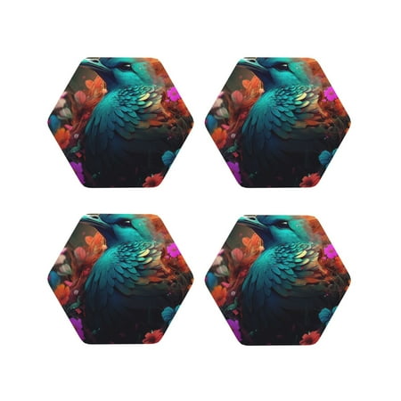 Matuu Colorful Flower Bird for Cup Coasters Set of 4 Leather Coasters Desk Coasters for Office Measures 4” x 4”-Hexagon
Matuu Colorful Flower Bird for Cup Coasters Set of 4 Leather Coasters Desk Coasters for Office Measures 4” x 4”-Hexagon